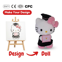 Boneka Hewan Isi Kapas Lembut Custom, Boneka Plush Bordir, Hadiah Ulang Tahun Anak, Personalisasi, Tanpa Isian