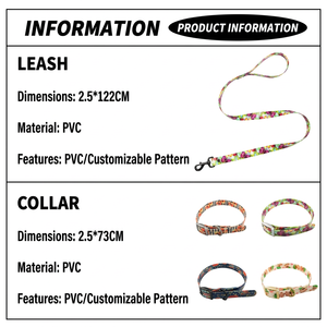ชุดปลอกคอและสายจูงสุนัขลายสัตว์น่ารัก ทำจาก PVC กันน้ำ สำหรับสัตว์เลี้ยงขนาดเล็ก - Product Image 3