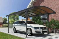 Abri de voiture extérieur imperméable pour deux voitures, design moderne, garages, cadre en aluminium