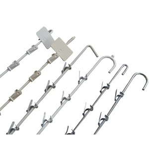 10 Station Hanging Merchandise Strips With Hooks Metal Display Clip Strips for Retail Display With Label Header - Product Image 2