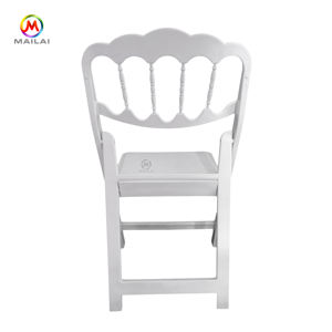 Chaises pliantes blanches en résine pp plastique, 4 pièces, chaises pour mariage et événement, vente en gros - Product Image 4