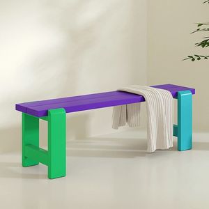 Mueble de Entrada Moderno Rojo y Amarillo Dy70098 con Gancho para Toallas, Ideal para Dormitorio - Product Image 2