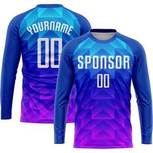 Camiseta de Fútbol Personalizada de Manga Larga Unisex, Sublimada, Absorbente de Humedad, Cuello Redondo, Nombre, Número y Logotipo Personalizados, Ropa Deportiva - Product Image 2