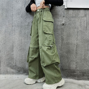 Ensemble Printemps 2026 pour Grande <span class=keywords><strong>Fille</strong></span> : Chemise à Manches Longues Patchwork + <span class=keywords><strong>Pantalon</strong></span> <span class=keywords><strong>Cargo</strong></span> Décontracté à Jambes Larges - Product Image 4