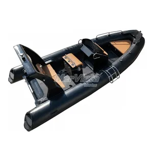 20 fuß schwarze orca/hypalon/kunststoff hochgeschwindigkeits-glasfaser-rumpf-rib 580 schlauchboot mit ce