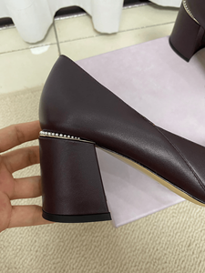 Jimmy, <span class=keywords><strong>Zapatos</strong></span> de Mujer de Alta Calidad, Diseño de Doble Material, Punta Cuadrada Retro, Tacón Grueso y Estable, Minimalistas y Sencillos, Chooing - Product Image 6