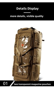 Bolsa de viaje táctica de nailon 186L hecha a medida, impermeable, de camuflaje, resistente, con cierre de cremallera, Unisex, Vintage, Extra - Product Image 3