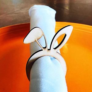 Wooden <b>Napkin</b> <b>Rings</b> Easter Bunny Wood Design Ideal for Easter and Rabbit Themed Parties Easter Party Table Decoration Supplies - Product Image 1