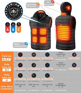 Veste chauffante <span class=keywords><strong>rétractable</strong></span> pour homme, gilet léger avec capuche chauffante électrique, vêtements poids 14400mAh, batterie incluse - Product Image 3