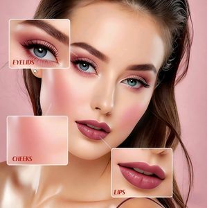 <span class=keywords><strong>Gloss</strong></span> à lèvres OEM 3-en-1, gelée minérale végétalienne, waterproof, longue tenue, 4 couleurs, blush liquide aux fruits, maquillage cosmétique 16G ODM - Product Image 4