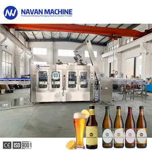 Machine de remplissage de bière Ligne de production automatique de bière de bouteilles en verre de A à Z