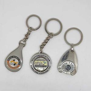 OEM kim loại <span class=keywords><strong>Euro</strong></span> Xe đẩy đồng xu chủ tùy chỉnh thiết kế kim loại Keyring siêu thị mua sắm giỏ hàng Chip Xe đẩy Token Coin Keychain - Product Image 4