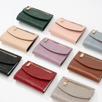 Dompet Fashion Wanita Model Baru 2025 Penjepit Uang Ukuran Kecil Motif Kulit Buaya Versi Korea Banyak Slot Kartu Dompet Nol