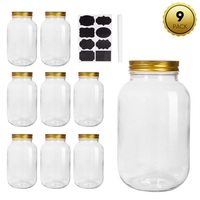 Bocaux en verre Mason à large ouverture de 32 oz (1000 ml) avec couvercle hermétique en métal doré