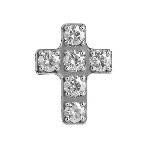 Labrets croisés en zircon résistant au ternissement, clous d'oreille classiques en titane de 8 mm à vis, pour tragus, cartilage, hélix, conque, lèvre - Product Image 3