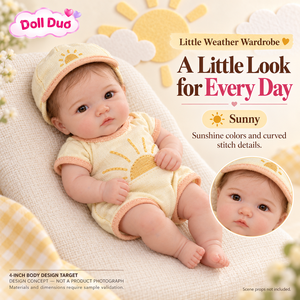 Poupée Duo Matryoshka Personnalisée Reborn Mini Bébé Jouet Doux Tenues Météo Soleil Pluie Brise Cadeau de Noël Enfants - Product Image 1
