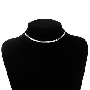 Uzun moda zincir takı, yılan kemik zinciri gerdanlık altın düz yılan zinciri - Product Image 6