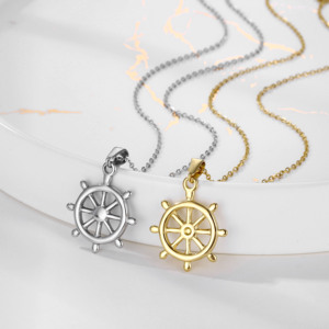 Non Tarnish PVD 18K Plaqué Or Hommes Collier En Acier Inoxydable Fleur De Lis Français Fleur De Lys Pendentif Charmes Collier Bijoux - Product Image 5