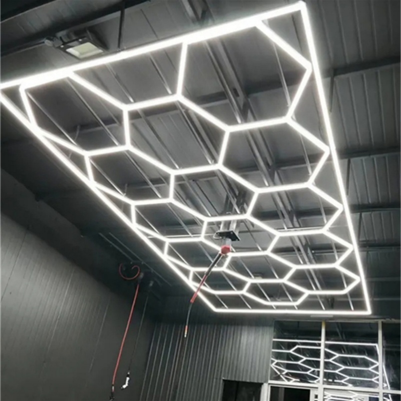 Hot Sale 2.4x4.8m Honeycomb LED Light Garage Work Hexagonal LED Light for Workshop Application