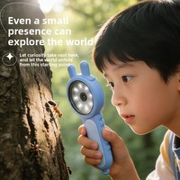 Cute 200X Digital Microscope for Kids, 2" IPS LCD Screen 1080P, Handheld Mini Magnifier, Outdoor Nature Exploration Science Toy