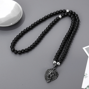 KALEN 660mm 남자 복고풍 스테인레스 스틸 페르시 목걸이 생생한 사자 머리 펜던트 - Product Image 5