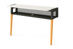 Escritorio Moderno Ecológico de Pared con Tapa de Melamina E0, Patas de Madera Maciza y Estante Metálico, Garantía de 5 Años para Oficina en Casa - Product Image 4