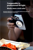 Lampe d'appoint magnétique sans fil réglable pour téléphone, ergonomique et portable, idéale pour le streaming en direct et les selfies