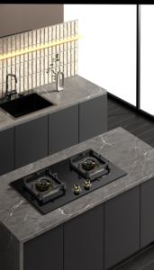 लक्जरी ब्लैक टेम्पर्ड ग्लास बिल्ट-इन 2 बर्नर गैस कुकटॉप के साथ घरेलू रसोई के लिए - Product Image 3