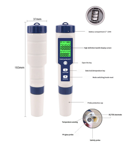 Stylo multifonction 5-en-1 à commande vocale en plastique : pH-mètre, salinomètre, testeur de TDS, stylo EC et testeur de température pour la qualité de l'eau - Product Image 4