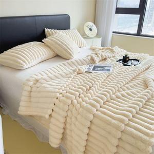 Rắn màu siêu vua nữ hoàng Kích thước flannel lông cừu như siêu dày Sherpa chăn san hô nhung dày mùa đông ấm chăn - Product Image 2