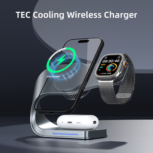 Support de chargeur magnétique sans fil <span class=keywords><strong>TEC</strong></span> Cooling 15W, station de charge rapide 4 en 1, dock en aluminium QC3.0 pour iPhone, Apple Watch, AirPods - Product Image 3