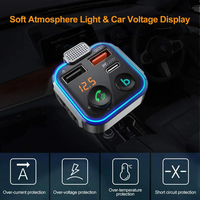 Chargeur Voiture Mains Libres BT5.0 Dual USB QC3.0 Charge Rapide avec Écran Émetteur FM et Lecteur de Musique MP3 Bluetooth