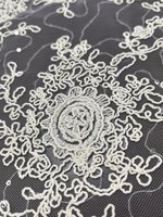 Tela de Tul Bordada con Cordón para Novias, Venta Caliente, Lentejuelas, Ligera, Resistente a la Contracción, Tela de Encaje para Vestidos al por Mayor