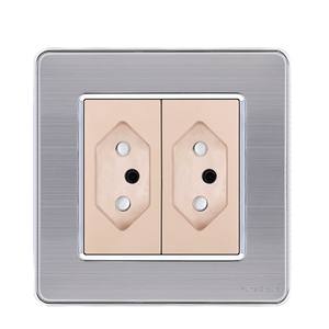 เต้ารับติดผนังแบบสัมผัส 3 ทาง 10A สำหรับแผงควบคุม PC ทนไฟมาตรฐานบราซิล - Product Image 2