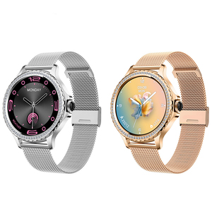 NUOVO 2024 HK27 <span class=keywords><strong>Smartwatch</strong></span> Rosa per Donna, Schermo AMOLED HD da 1,32\", Chiamate BT, Design Elegante, Orologio Intelligente di Lusso - Product Image 5