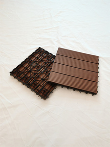 Rắn gỗ nhựa WPC decking ngoài trời lồng vào nhau gạch lát sàn gỗ tếch kết thúc dễ dàng bấm vào cài đặt cho phòng khách nhà bếp công viên - Product Image 2