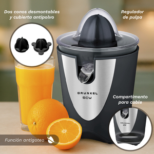 Presse-agrumes électrique Grunkel Citrus Juicer 60W en acier inoxydable pour la préparation de jus frais - Product Image 4