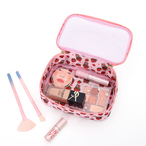 Borsa per il Trucco Trasparente con Motivo Personalizzato per Donne e Ragazze, Piccola Borsa da <span class=keywords><strong>Viaggio</strong></span> Rosa con Fiocco, Graziosa Pochette per Cosmetici da Inserire nella Borsa, Regalo di Compleanno - Product Image 3