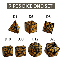Vente en gros usine : Ensemble de dés DND en pierres précieuses à motif gris (D6, D20, D10, D12) pour RPG Dungeons and Dragons