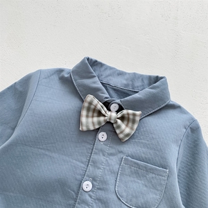 Nouvelle Collection Printemps : Tenue de Cérémonie pour Bébé Garçon, Combinaison Une Pièce avec Cache-Fesses, Nœud <span class=keywords><strong>Papillon</strong></span>, Idéale pour le Premier Anniversaire et les Cérémonies (100 Jours) - Product Image 3