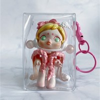 Sac à main en PVC transparent anti-poussière pour poupées en peluche suspendues, porte-clés, organisateur, mini sac à main, petit sac aveugle, rangement, protection, cadeau, modèle