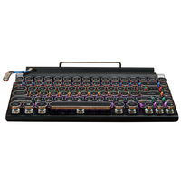 Keyboard Mekanik Mini Retro Nirkabel Langsung dari Pabrik dengan Stand untuk Perangkat Pintar & Tablet Keyboard Gaming