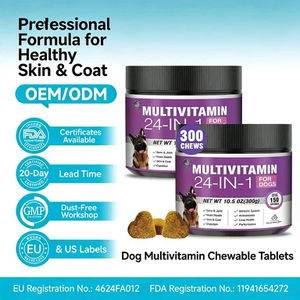 Suplemen Nutrisi Hewan Peliharaan OEM/ODM untuk Anjing Kucing - Dukungan Imunitas Kesehatan Sendi/Pencernaan 24-in-1 Multivitamin Tablet Kunyah - Product Image 2