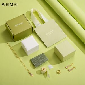 Luxury Custom Logo Jewelry Gift Box with Paper Bag for <b>Ring</b> Earring Necklace Bracelet Packaging Set - Product Image 1