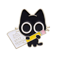 Épingles uniques en émail de Club de chat effrayant Mini quantité minimale de commande broches de membre à vie épinglette noir chaton Animal dessin animé bijoux broche