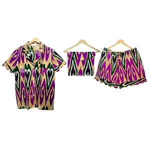 Conjunto de Pijama Floral Elegante 100% Algodón para Mujer, Camiseta de Manga Corta, Ropa de Dormir Suave, Cómoda y de Secado Rápido para Verano y Primavera - Product Image 1