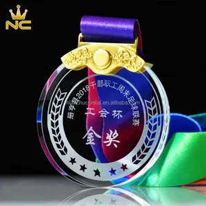 Bulk Cheap Crystal Glass Trophies And Medals Running Shooting Taekwondo Sports Medal