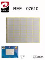 Etiquetas de Papel Rectangulares Autoadhesivas Escribibles Mnj, 120 mm x 80 mm, Hoja de Etiquetas en Cuadrícula, Etiquetado de Embalaje, Impresión Digital, 12 Unidades
