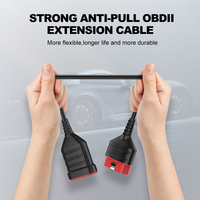 Cable de Extensión Universal de 30 cm para Lector de Códigos OBD2 de 16 Pines y 12V, para Escáner de Diagnóstico de Todos los Autos