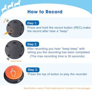 Custom logo Plastic Pet Communication <b>Button</b> Sound Box Training Speaking Toy with Recording and Interactive Voice for Home <b>Dogs</b> - Product Image 5